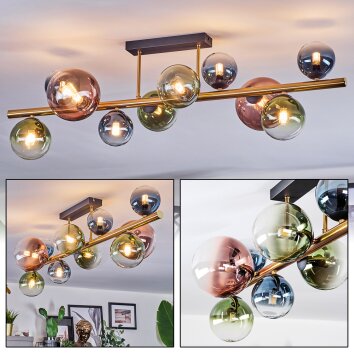 Chehalis Taklampa, kullampa Guld, Svart, 10-ljuskällor