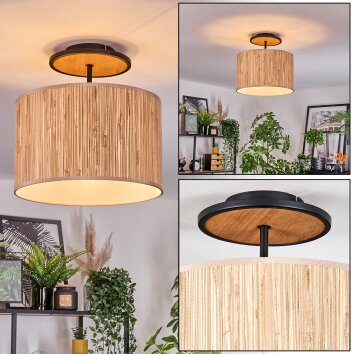 Bongal Taklampa Naturfärger, Svart, 1-ljuskällor