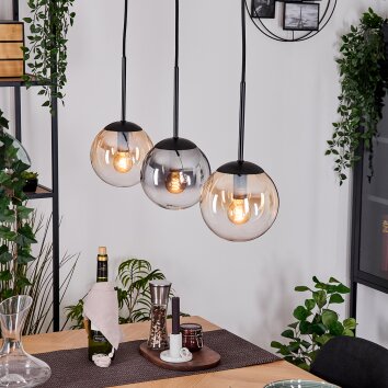 Gastor Pendellampa, kullampa, Pendelbelysning Amber, Klart, Rökfärger, 3-ljuskällor