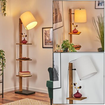 Venor Golvlampa Mörkbrun, Naturfärger, Svart, 1-ljuskällor