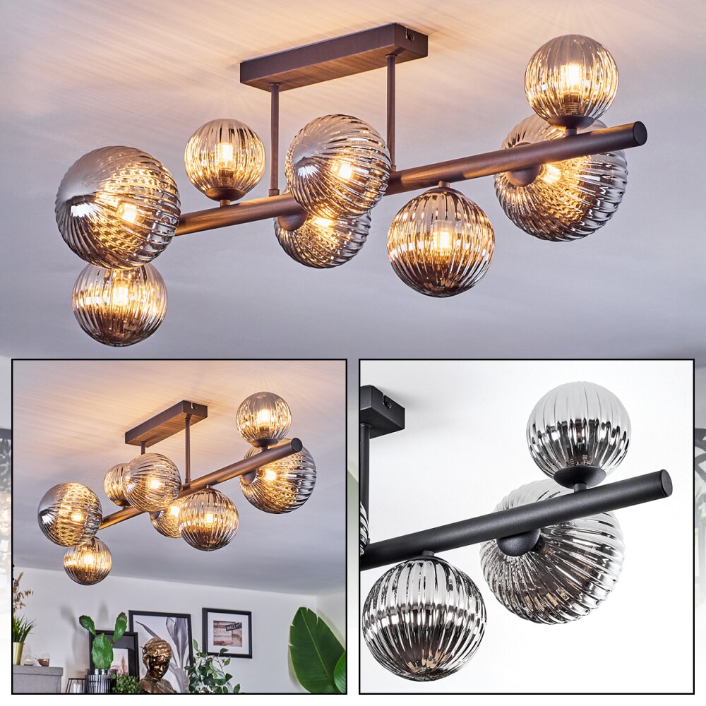 Chehalis Taklampa, kullampa Rökfärger, 8-ljuskällor main product photo