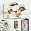 Gastor Taklampa, kullampa Guld, Svart, 8-ljuskällor