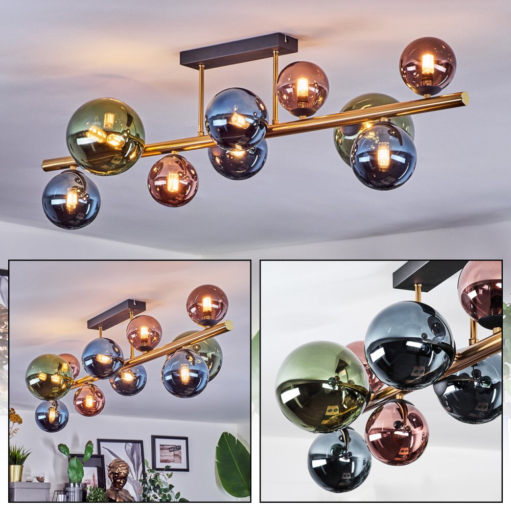 Chehalis Taklampa, kullampa Guld, Svart, 10-ljuskällor main product photo