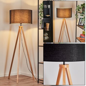 Flemming Golvlampa Naturfärger, Svart, 1-ljuskällor