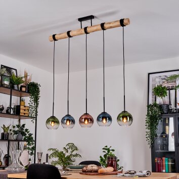 Koyoto Pendellampa, kullampa, Pendelbelysning Naturfärger, Svart, 5-ljuskällor