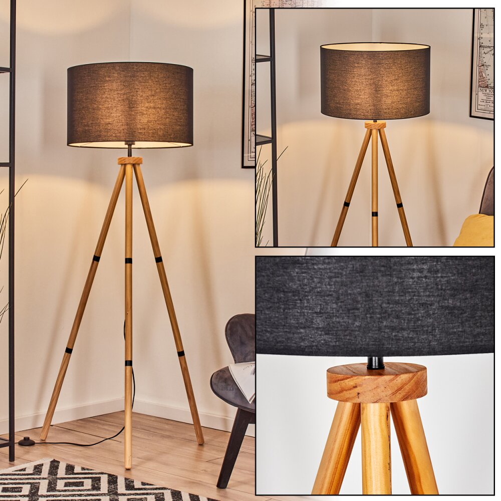 Flemming Golvlampa Naturfärger, Svart, 1-ljuskällor main product photo