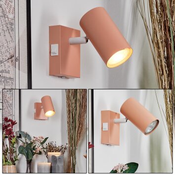 Javel Vägglampa, Väggspotlight Rosa, Vit, 1-ljuskällor