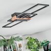 Macos Taklampa LED Krom, träoptik, Svart, 1-ljuskällor