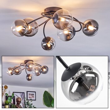 Chehalis Taklampa, kullampa 58 cm Klart, Rökfärger, 6-ljuskällor