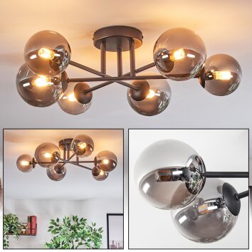 Chehalis Taklampa, kullampa 18 cm Rökfärger, 6-ljuskällor