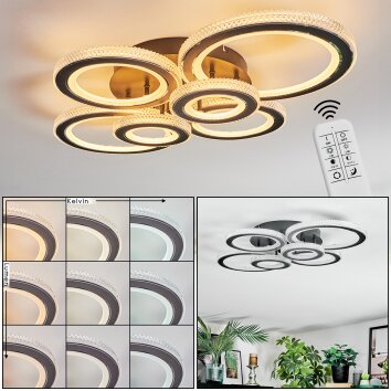 Ronak Taklampa LED Svart, 1-ljuskällor, Fjärrkontroll