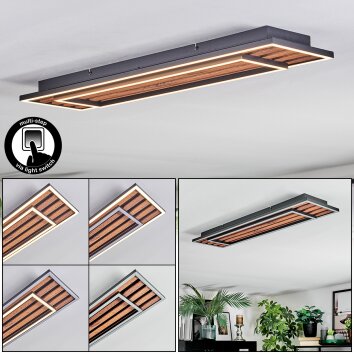Meron Taklampa LED träoptik, Svart, 1-ljuskällor