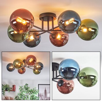 Chehalis Taklampa, kullampa Blå, Grön, Kopparfärg, 6-ljuskällor