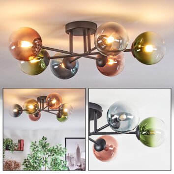 Chehalis Taklampa, kullampa Blå, Grön, Klart, Kopparfärg, 6-ljuskällor