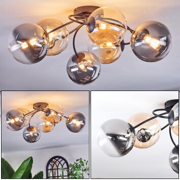 Chehalis Taklampa, kullampa 64 cm Amber, Klart, Rökfärger, 6-ljuskällor