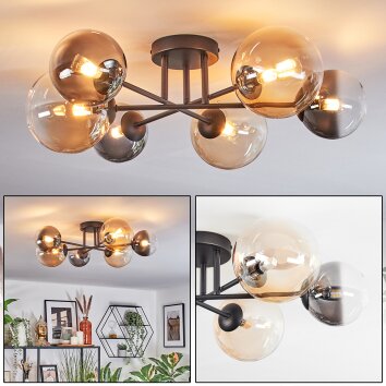Chehalis Taklampa, kullampa 60 cm Amber, Klart, Rökfärger, 6-ljuskällor