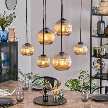 Koyoto Pendellampa, kullampa, Pendelbelysning Amber, 6-ljuskällor