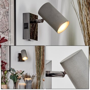 Javel Vägglampa, Väggspotlight Krom, Svart, 1-ljuskällor