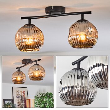 Ripoll Taklampa, kullampa Krom, Rökfärger, 2-ljuskällor Ripoll Taklampa, kullampa Krom, Rökfärger, 2-ljuskällor