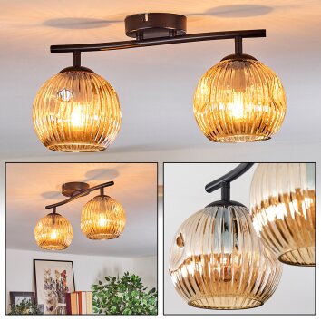 Gastor Taklampa, kullampa Amber, 2-ljuskällor