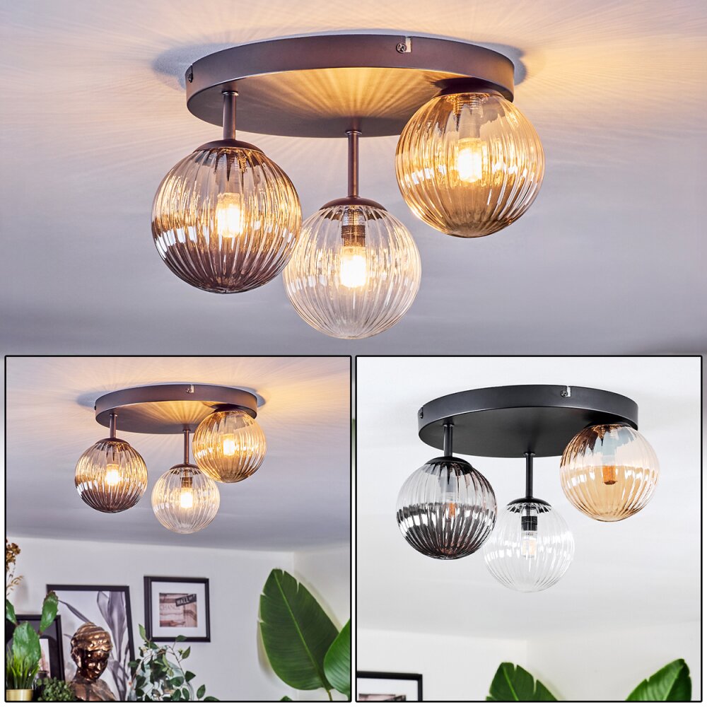 Chehalis Taklampa, kullampa Amber, Klart, Rökfärger, 3-ljuskällor main product photo