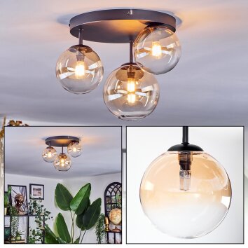 Chehalis Taklampa, kullampa 30 cm Amber, Klart, 3-ljuskällor