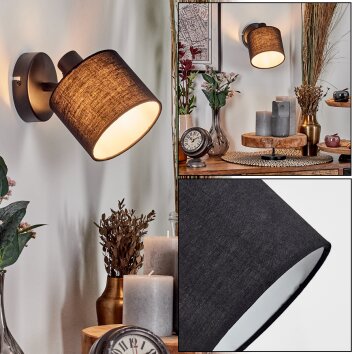 Bassagoda Vägglampa, Väggspotlight Svart, 1-ljuskällor Bassagoda Vägglampa, Väggspotlight Svart, 1-ljuskällor