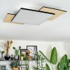 Barullu Taklampa, Panel LED träoptik, Svart, Vit, 1-ljuskällor