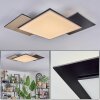 Barullu Taklampa, Panel LED träoptik, Svart, Vit, 1-ljuskällor