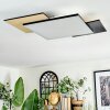 Barullu Taklampa, Panel LED träoptik, Svart, Vit, 1-ljuskällor