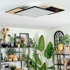 Barullu Taklampa, Panel LED träoptik, Svart, Vit, 1-ljuskällor