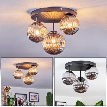 Chehalis Taklampa, kullampa 30 cm Rökfärger, 3-ljuskällor