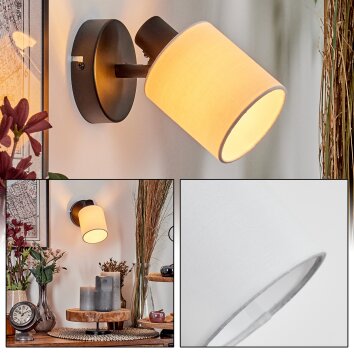Fallhagen Vägglampa, Väggspotlight Svart, 1-ljuskällor