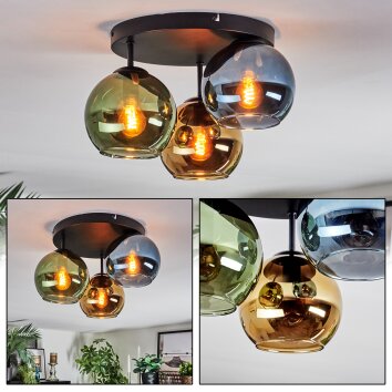 Koyoto Taklampa, kullampa 30 cm Blå, Guld, Grön, 3-ljuskällor Koyoto Taklampa, kullampa 30 cm Blå, Guld, Grön, 3-ljuskällor