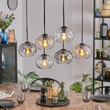 Apedo Pendellampa, kullampa, Pendelbelysning Amber, Klart, Rökfärger, 6-ljuskällor