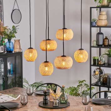 Bauro Pendellampa, kullampa, Pendelbelysning Naturfärger, 6-ljuskällor Bauro Pendellampa, kullampa, Pendelbelysning Naturfärger, 6-ljuskällor