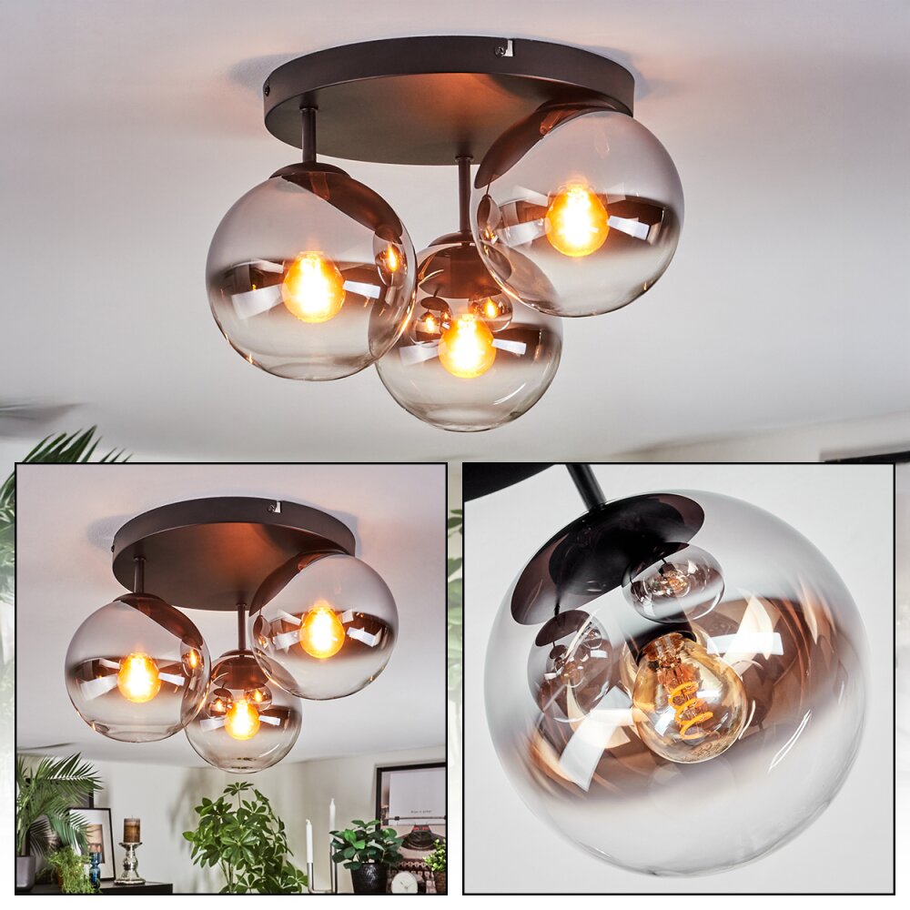Gastor Taklampa, kullampa Krom, Klart, Rökfärger, 3-ljuskällor main product photo