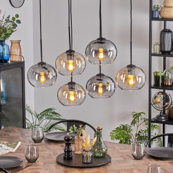 Apedo Pendellampa, kullampa, Pendelbelysning Amber, Klart, Rökfärger, 6-ljuskällor