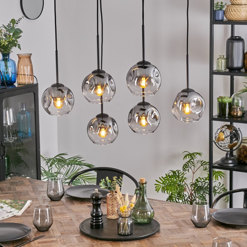 Ripoll Pendellampa, kullampa, Pendelbelysning Klart, Rökfärger, 6-ljuskällor main product photo