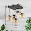 Koyoto Taklampa, kullampa Guld, Svart, 5-ljuskällor