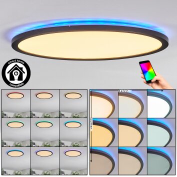 Zuren Taklampa, Panel LED Svart, 1-ljuskällor, Färgväxlare