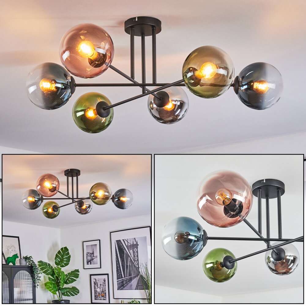 Gastor Taklampa, kullampa 80 cm Blå, Krom, Grön, Klart, Kopparfärg, Rökfärger, 6-ljuskällor main product photo