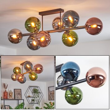 Gastor Taklampa, kullampa Blå, Krom, Grön, Kopparfärg, Rökfärger, 8-ljuskällor