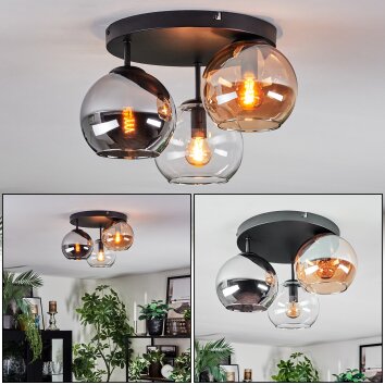 Koyoto Taklampa, kullampa Amber, Krom, Klart, Rökfärger, 3-ljuskällor