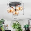 Koyoto Taklampa, kullampa Amber, 3-ljuskällor