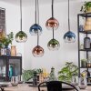 Koyoto Pendellampa, kullampa, Pendelbelysning Blå, Grön, Klart, Kopparfärg, 6-ljuskällor