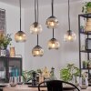 Ripoll Pendellampa, kullampa, Pendelbelysning Amber, Klart, Rökfärger, 6-ljuskällor