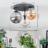 Gastor Taklampa, kullampa 30 cm Amber, Klart, Rökfärger, 3-ljuskällor