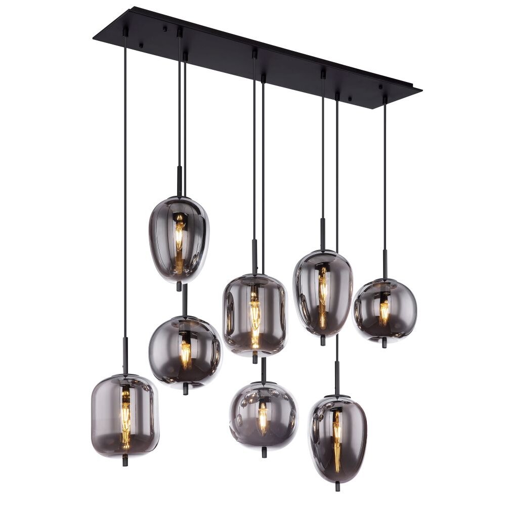 Globo BLACKY Pendellampa Svart, 8-ljuskällor main product photo