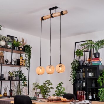 Basto Pendellampa, Pendelbelysning Naturfärger, Svart, 3-ljuskällor